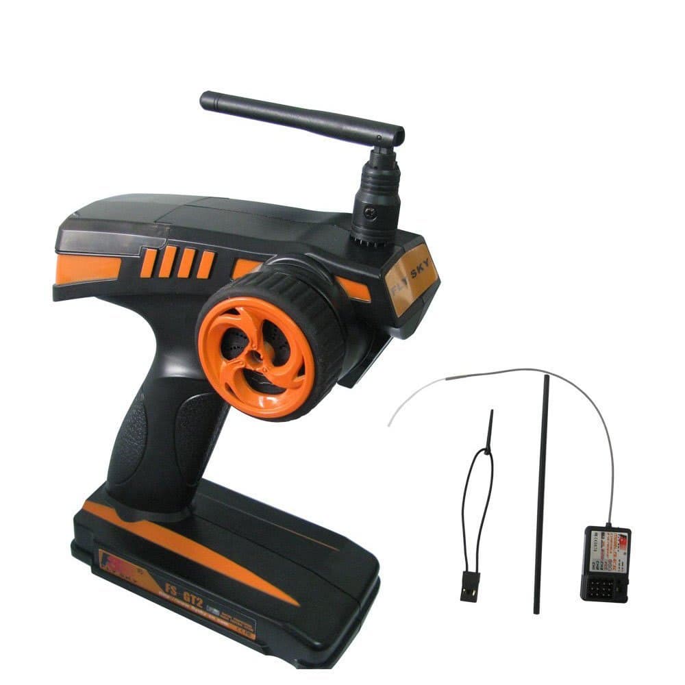 Flysky FS-GT2 Transmitter with FS-GR3E Receiver for Rc Car/Boat@ KitsGuru