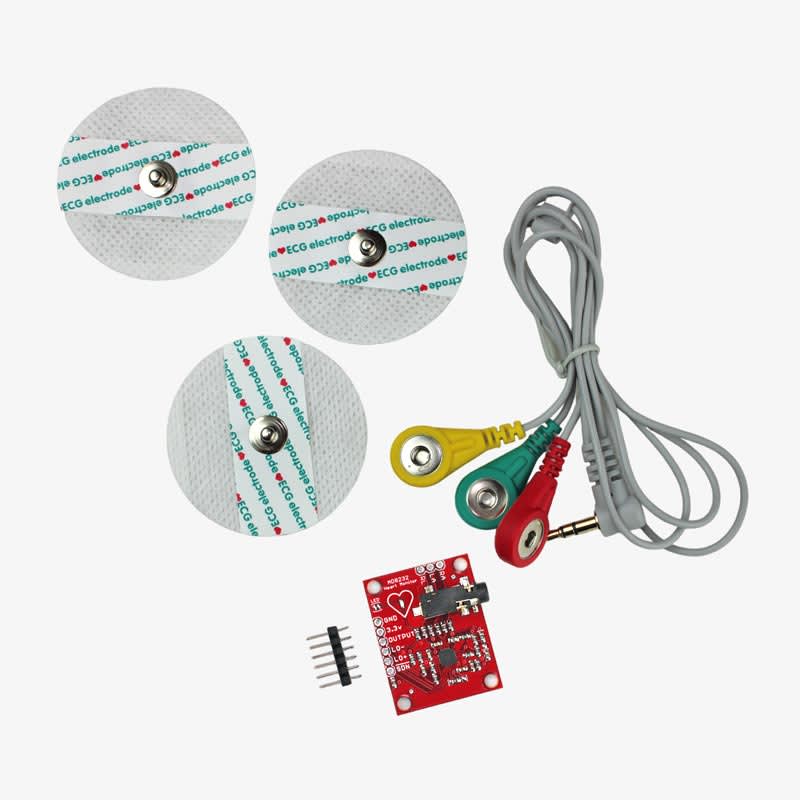 AD8232 ECG Heart Rate Monitor Sensor Module with ECG Cables & Electrod