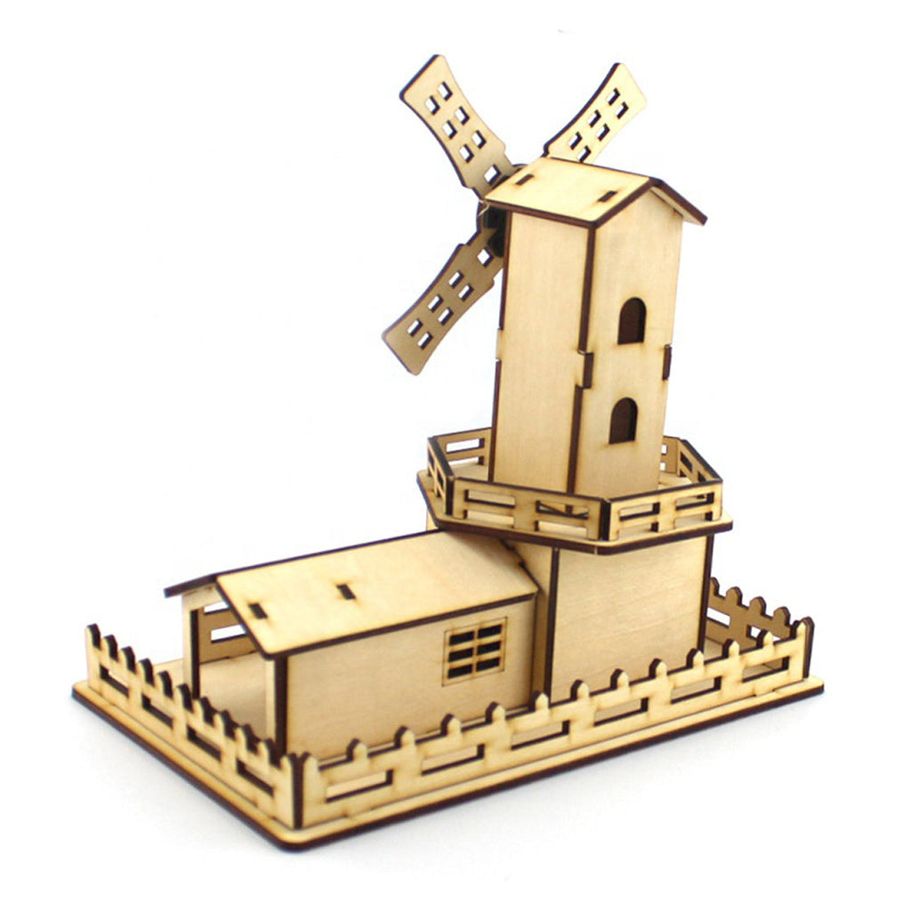 DIY Wooden Music Box & Color Lamp Windmill Castle – Magical Craft Kit
